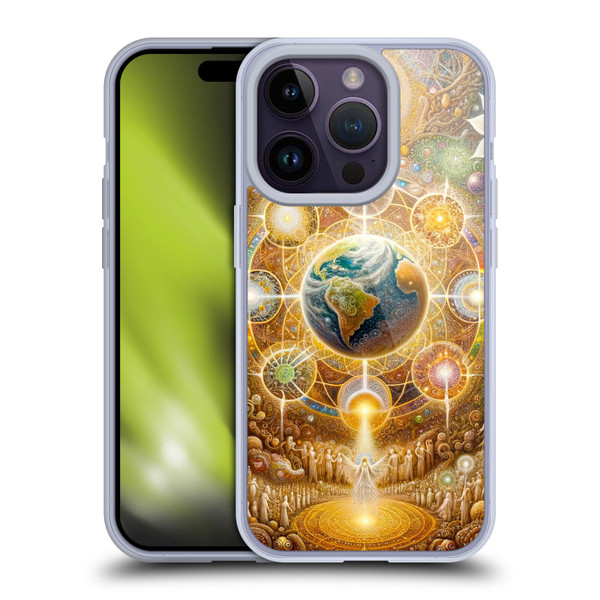 Shambhala Light Visionary Art Celestial Graphics The 9 Realms Soft Gel Case for Apple iPhone 14 Pro