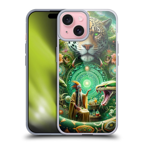 Shambhala Light Visionary Art Celestial Graphics Jungle Life Soft Gel Case for Apple iPhone 15