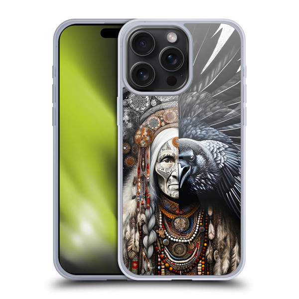 Shambhala Light Visionary Art Celestial Graphics Ravens-Face Soft Gel Case for Apple iPhone 15 Pro Max