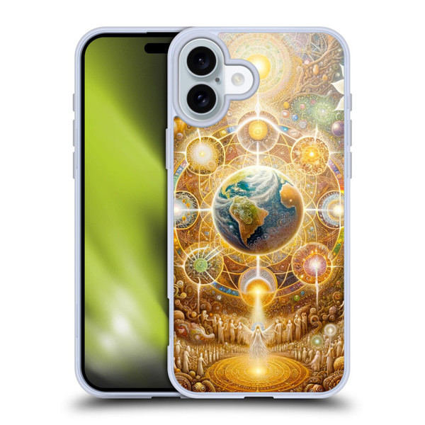 Shambhala Light Visionary Art Celestial Graphics The 9 Realms Soft Gel Case for Apple iPhone 16 Plus