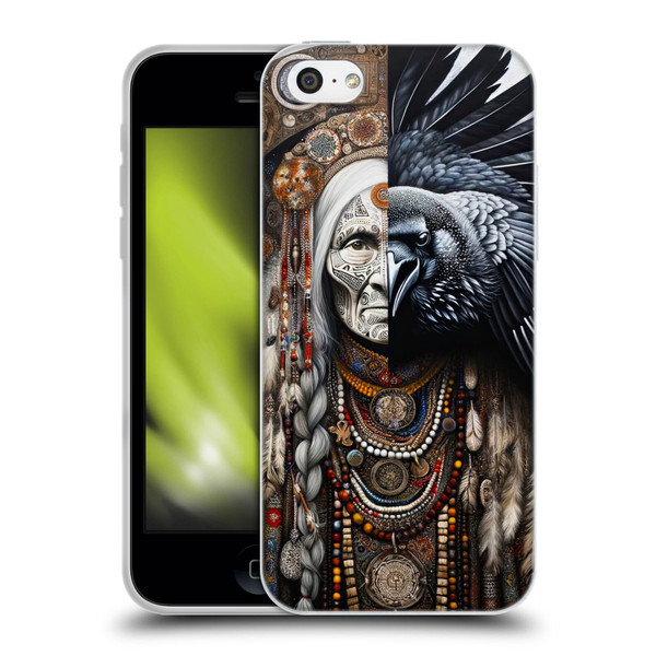Shambhala Light Visionary Art Celestial Graphics Ravens-Face Soft Gel Case for Apple iPhone 5c
