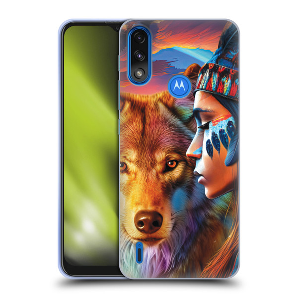 Michael David Ward Animals Wolf Soft Gel Case for Motorola Moto E7 Power / Moto E7i Power