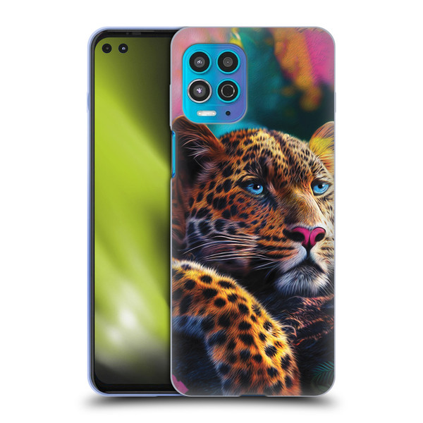 Michael David Ward Animals Reclining Leopard Soft Gel Case for Motorola Moto G100