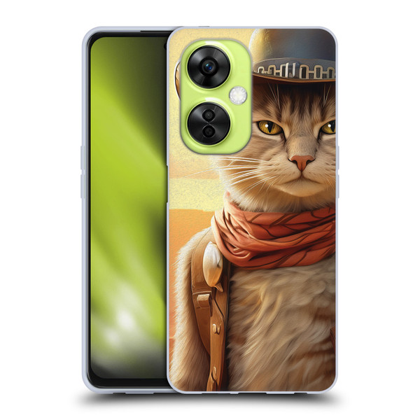 Michael David Ward Animals Kitty Cowboy Soft Gel Case for OnePlus Nord CE 3 Lite 5G