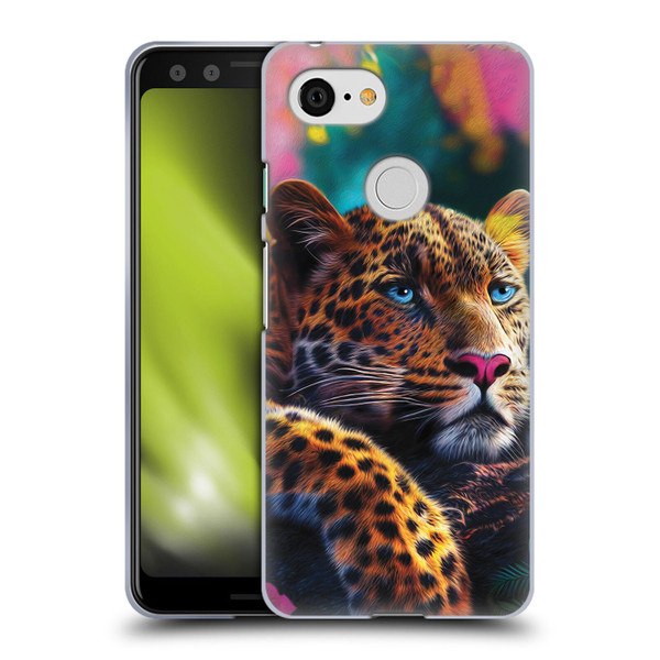 Michael David Ward Animals Reclining Leopard Soft Gel Case for Google Pixel 3