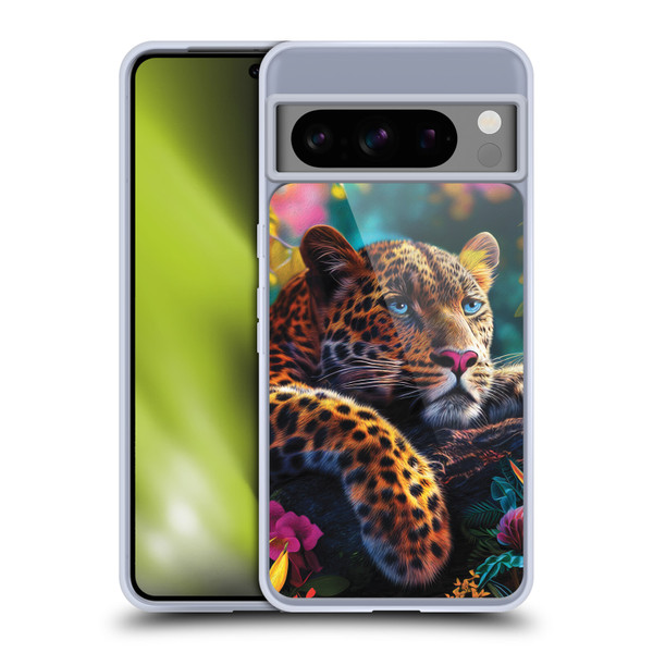 Michael David Ward Animals Reclining Leopard Soft Gel Case for Google Pixel 8 Pro
