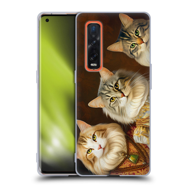 Michael David Ward Animals Fancy Cats Soft Gel Case for OPPO Find X2 Pro 5G