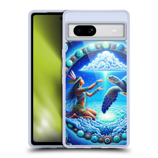Shambhala Light Visionary Art Celestial Graphics Terrapin Traveler Soft Gel Case for Google Pixel 7a
