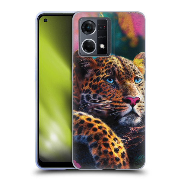 Michael David Ward Animals Reclining Leopard Soft Gel Case for OPPO Reno8 4G