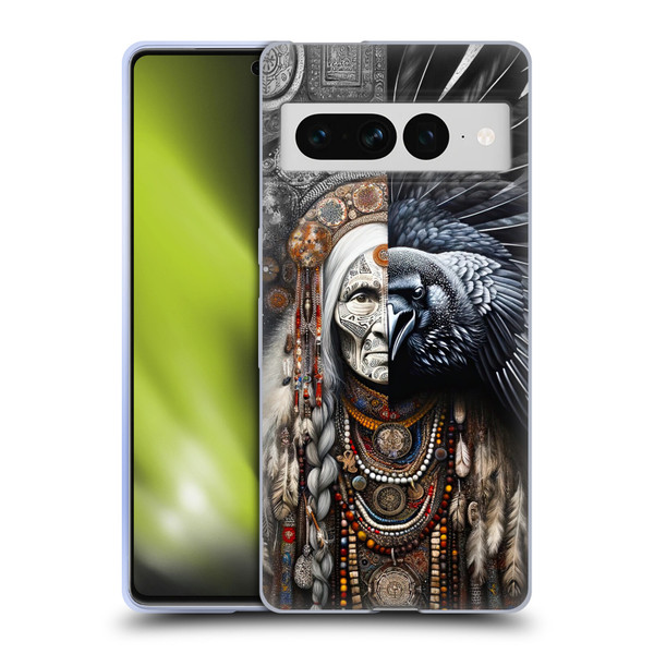 Shambhala Light Visionary Art Celestial Graphics Ravens-Face Soft Gel Case for Google Pixel 7 Pro