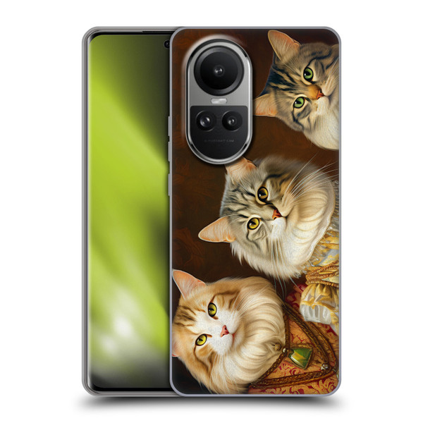 Michael David Ward Animals Fancy Cats Soft Gel Case for OPPO Reno10 5G / Reno10 Pro 5G