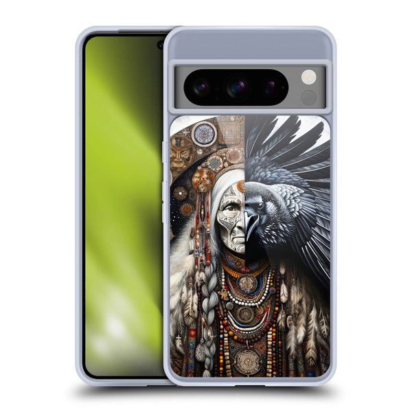 Shambhala Light Visionary Art Celestial Graphics Ravens-Face Soft Gel Case for Google Pixel 8 Pro