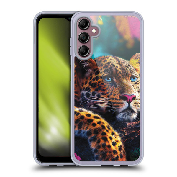 Michael David Ward Animals Reclining Leopard Soft Gel Case for Samsung Galaxy A14 5G