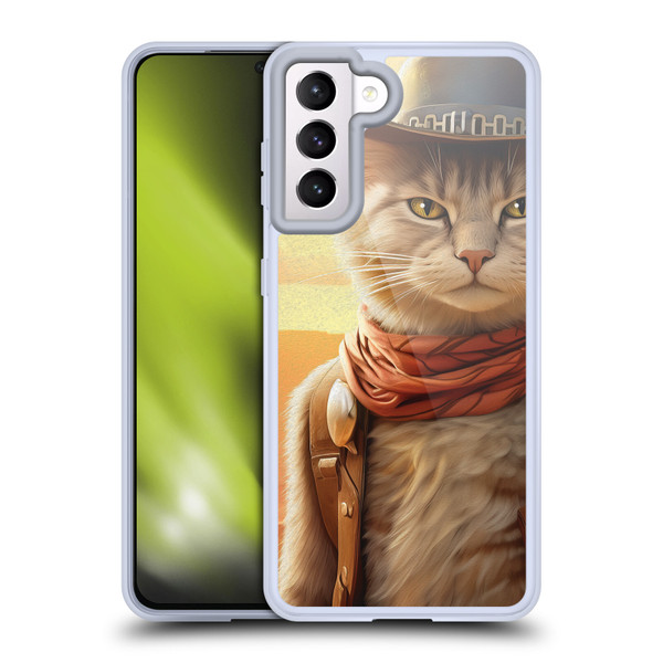 Michael David Ward Animals Kitty Cowboy Soft Gel Case for Samsung Galaxy S21 5G