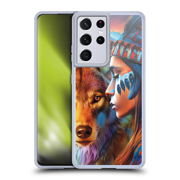 Michael David Ward Animals Wolf Soft Gel Case for Samsung Galaxy S21 Ultra 5G