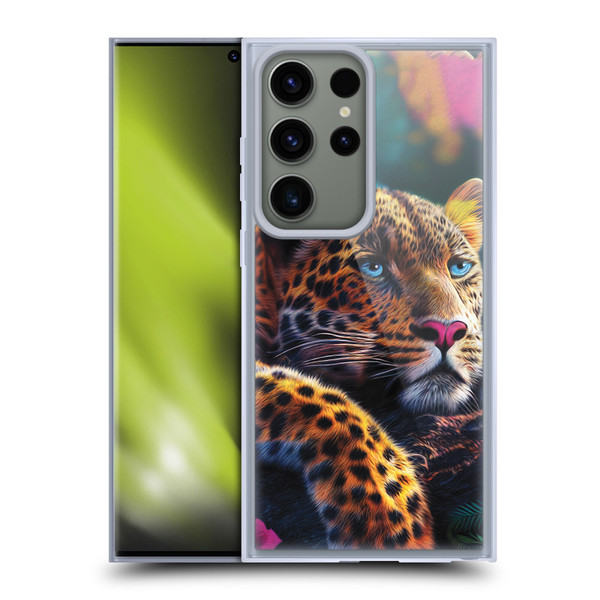 Michael David Ward Animals Reclining Leopard Soft Gel Case for Samsung Galaxy S23 Ultra 5G