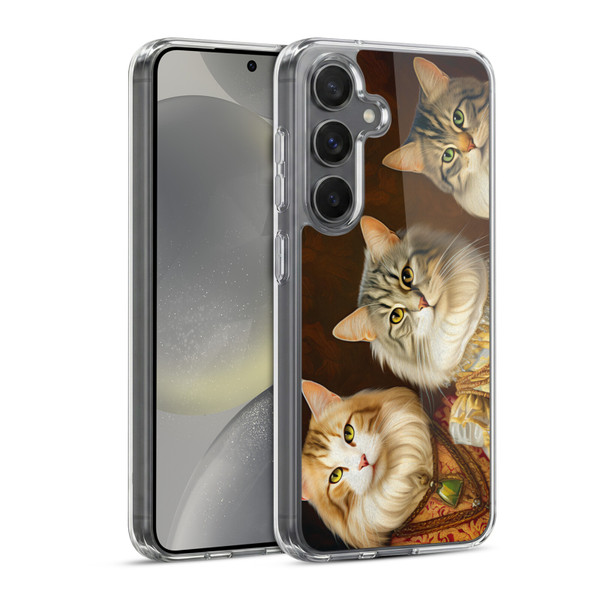 Michael David Ward Animals Fancy Cats Soft Gel Case for Samsung Galaxy S24 5G & MagSafe