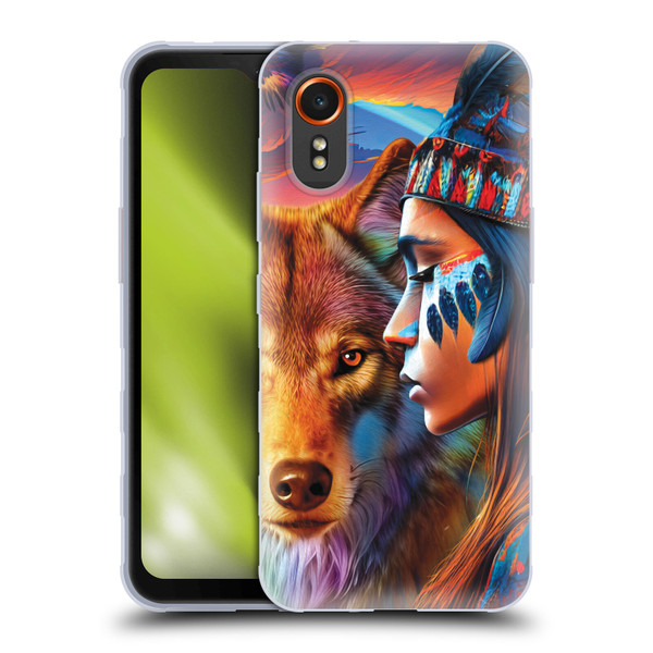 Michael David Ward Animals Wolf Soft Gel Case for Samsung Galaxy Xcover7 5G