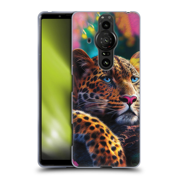 Michael David Ward Animals Reclining Leopard Soft Gel Case for Sony Xperia Pro-I