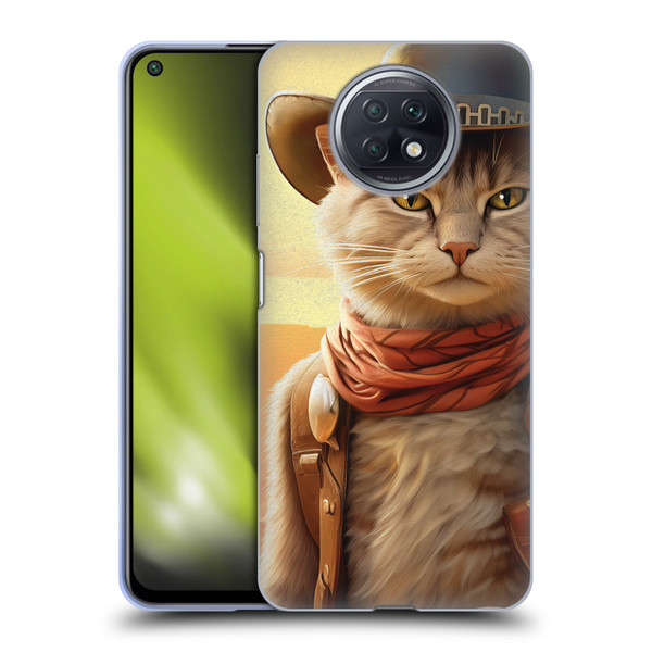 Michael David Ward Animals Kitty Cowboy Soft Gel Case for Xiaomi Redmi Note 9T 5G