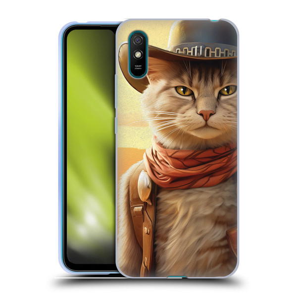 Michael David Ward Animals Kitty Cowboy Soft Gel Case for Xiaomi Redmi 9A / Redmi 9AT