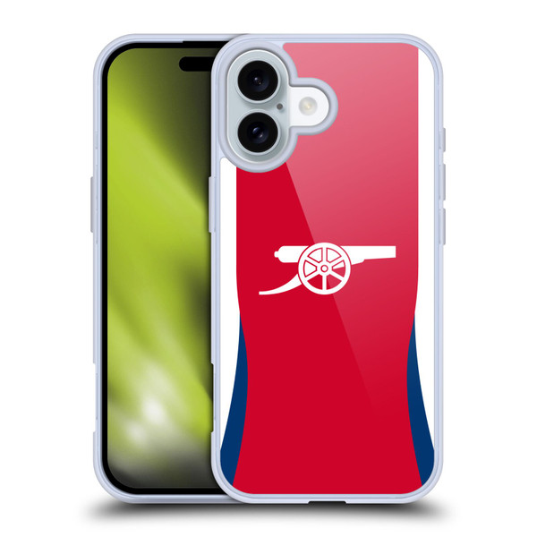 Arsenal FC 2024/25 Kit Home Soft Gel Case for Apple iPhone 16
