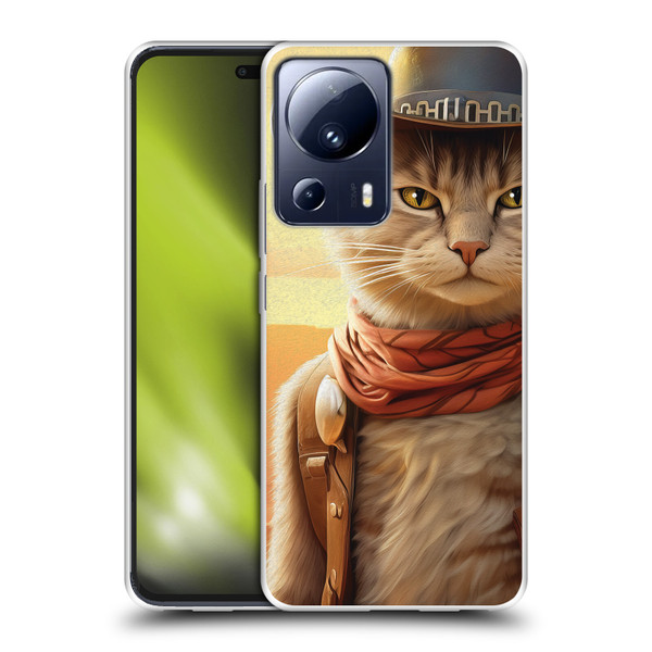 Michael David Ward Animals Kitty Cowboy Soft Gel Case for Xiaomi 13 Lite 5G