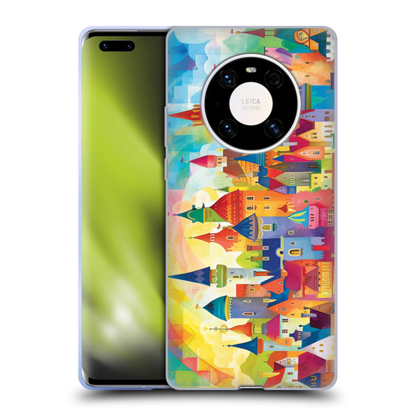 Michael David Ward Fantasy & Whimsical Fairy Tale Castles Soft Gel Case for Huawei Mate 40 Pro 5G
