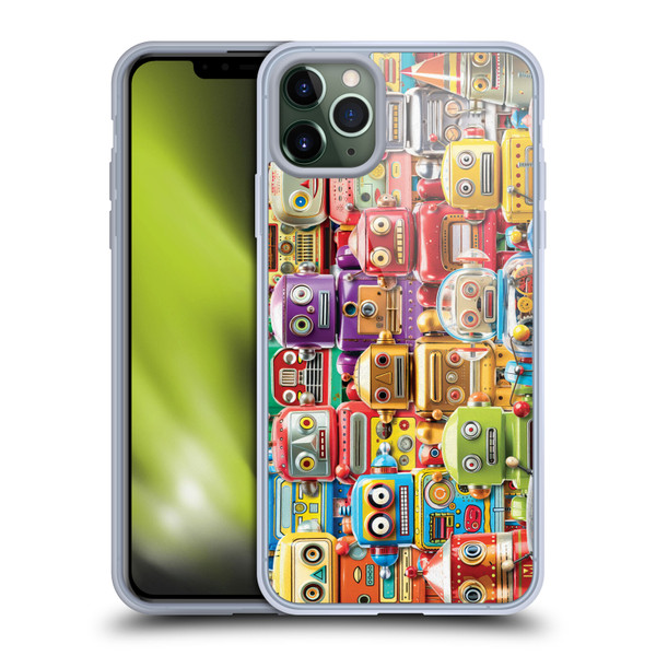 Michael David Ward Fantasy & Whimsical Toy Robots Soft Gel Case for Apple iPhone 11 Pro Max