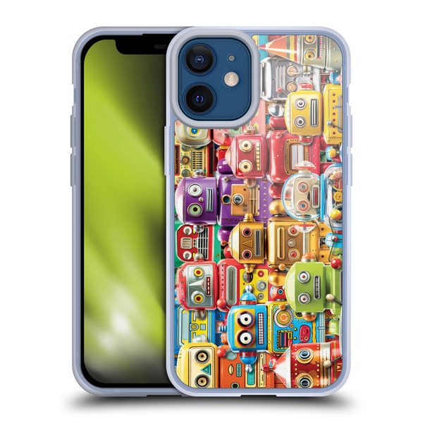 Michael David Ward Fantasy & Whimsical Toy Robots Soft Gel Case for Apple iPhone 12 Mini