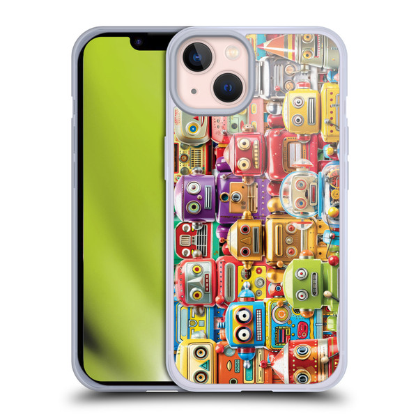 Michael David Ward Fantasy & Whimsical Toy Robots Soft Gel Case for Apple iPhone 13