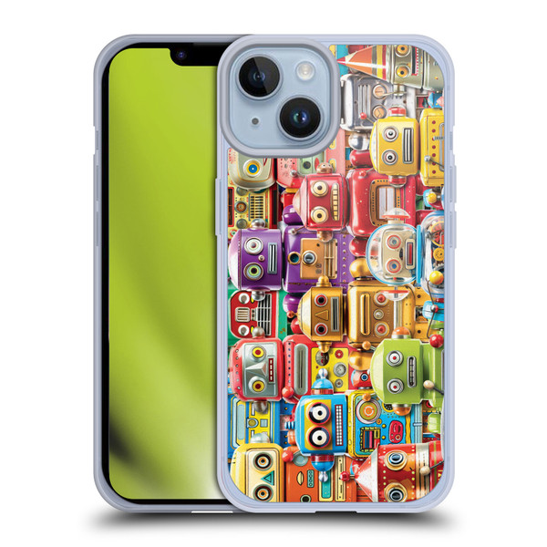 Michael David Ward Fantasy & Whimsical Toy Robots Soft Gel Case for Apple iPhone 14