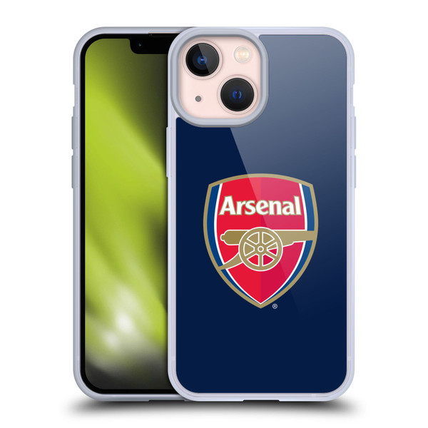 Arsenal FC Crest 2 Full Colour Blue Soft Gel Case for Apple iPhone 13 Mini