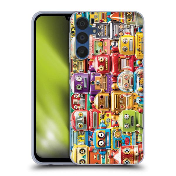 Michael David Ward Fantasy & Whimsical Toy Robots Soft Gel Case for Samsung Galaxy A15