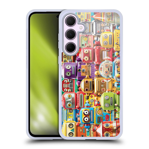 Michael David Ward Fantasy & Whimsical Toy Robots Soft Gel Case for Samsung Galaxy A35 5G