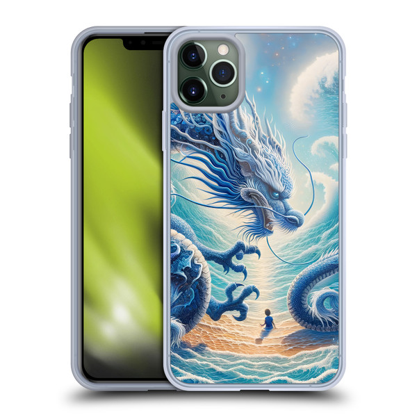 Shambhala Light Visionary Art Ethereal Graphics Blue Dragon Wave Soft Gel Case for Apple iPhone 11 Pro Max