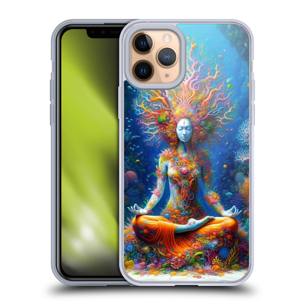 Shambhala Light Visionary Art Ethereal Graphics Colorful Coral Reef Soft Gel Case for Apple iPhone 11 Pro