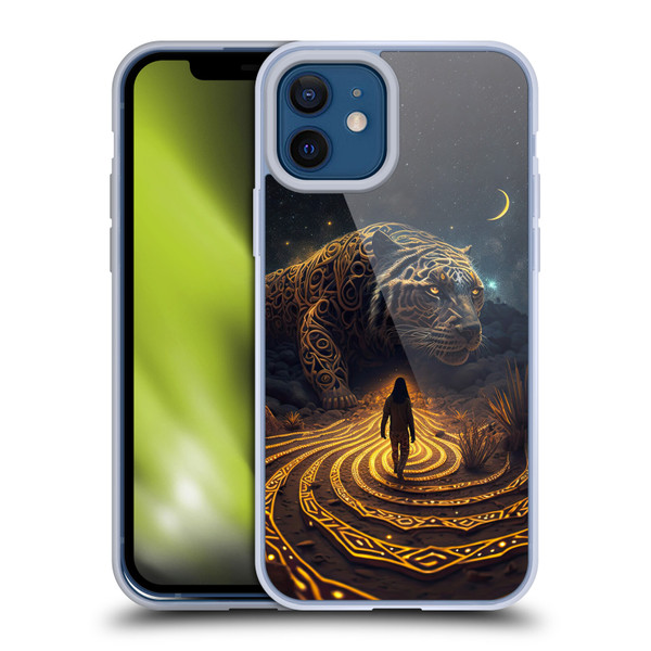 Shambhala Light Visionary Art Ethereal Graphics Big Cat Glow Soft Gel Case for Apple iPhone 12 / iPhone 12 Pro