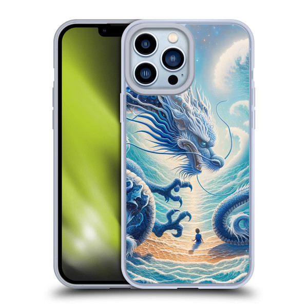 Shambhala Light Visionary Art Ethereal Graphics Blue Dragon Wave Soft Gel Case for Apple iPhone 13 Pro Max