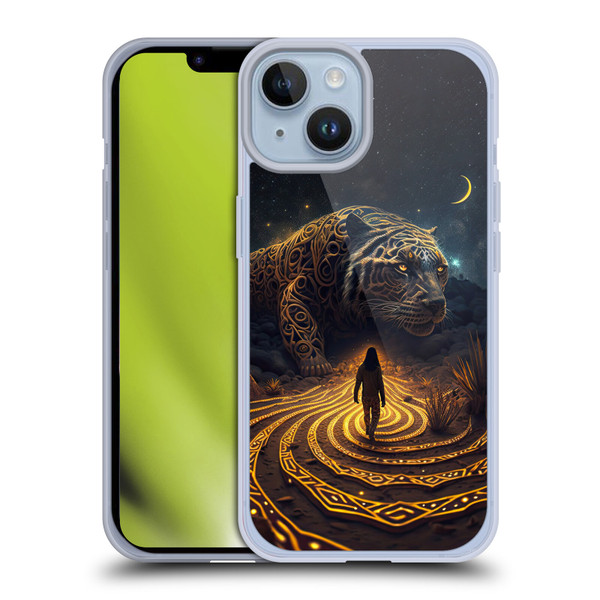 Shambhala Light Visionary Art Ethereal Graphics Big Cat Glow Soft Gel Case for Apple iPhone 14