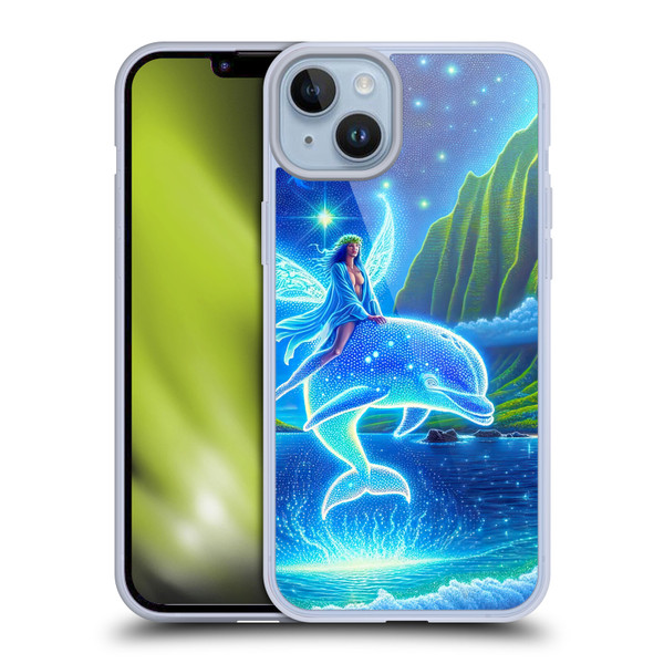 Shambhala Light Visionary Art Ethereal Graphics Dolphins In Dreams Soft Gel Case for Apple iPhone 14 Plus