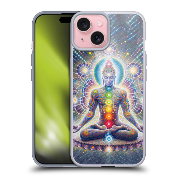 Shambhala Light Visionary Art Ethereal Graphics Chakras Soft Gel Case for Apple iPhone 15