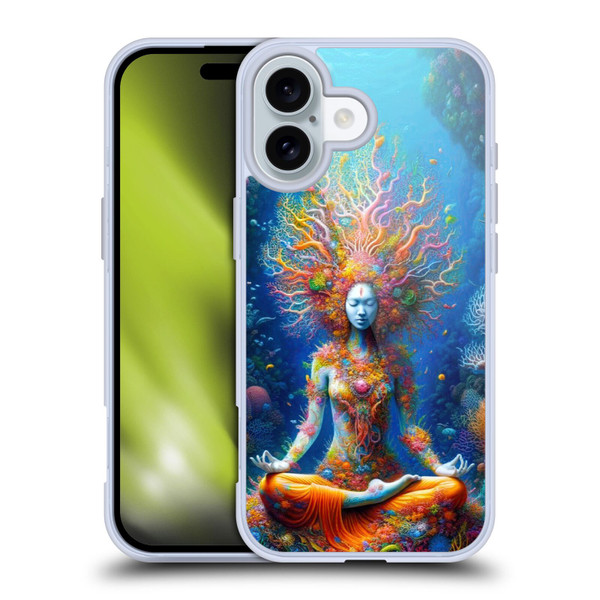 Shambhala Light Visionary Art Ethereal Graphics Colorful Coral Reef Soft Gel Case for Apple iPhone 16