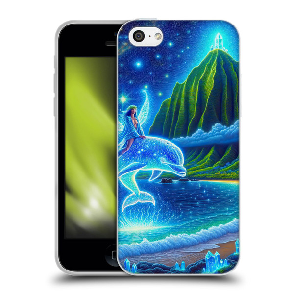 Shambhala Light Visionary Art Ethereal Graphics Dolphins In Dreams Soft Gel Case for Apple iPhone 5c