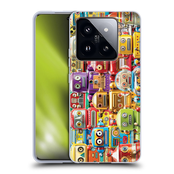Michael David Ward Fantasy & Whimsical Toy Robots Soft Gel Case for Xiaomi 14 Pro