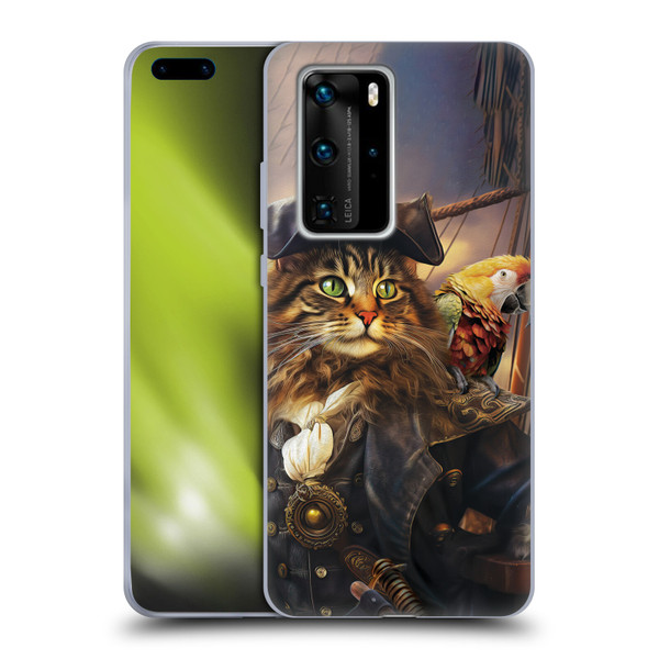 Michael David Ward Humor & Botanicals Captain Cat Soft Gel Case for Huawei P40 Pro / P40 Pro Plus 5G