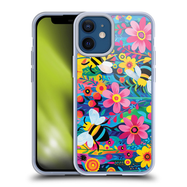 Michael David Ward Humor & Botanicals Bees and Flowers Soft Gel Case for Apple iPhone 12 Mini