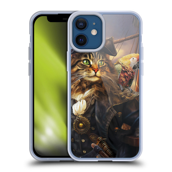Michael David Ward Humor & Botanicals Captain Cat Soft Gel Case for Apple iPhone 12 Mini