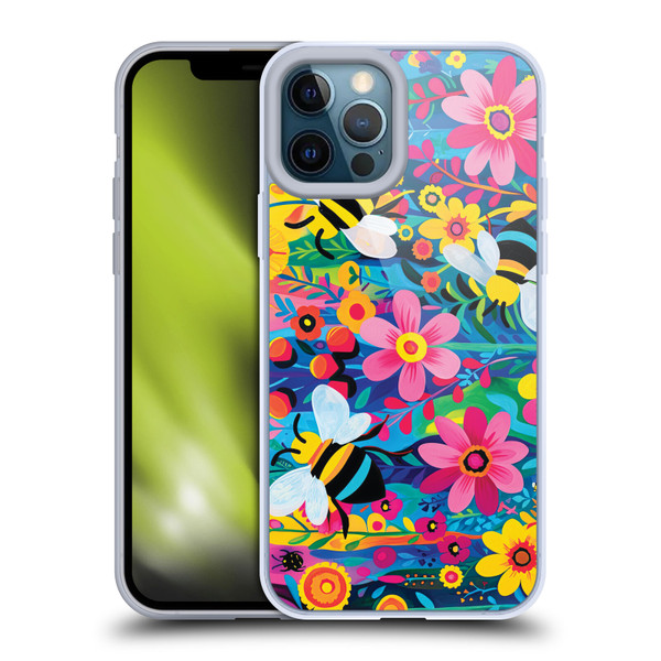 Michael David Ward Humor & Botanicals Bees and Flowers Soft Gel Case for Apple iPhone 12 Pro Max