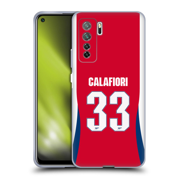 Arsenal FC 2024/25 Players Home Kit Riccardo Calafiori Soft Gel Case for Huawei Nova 7 SE/P40 Lite 5G